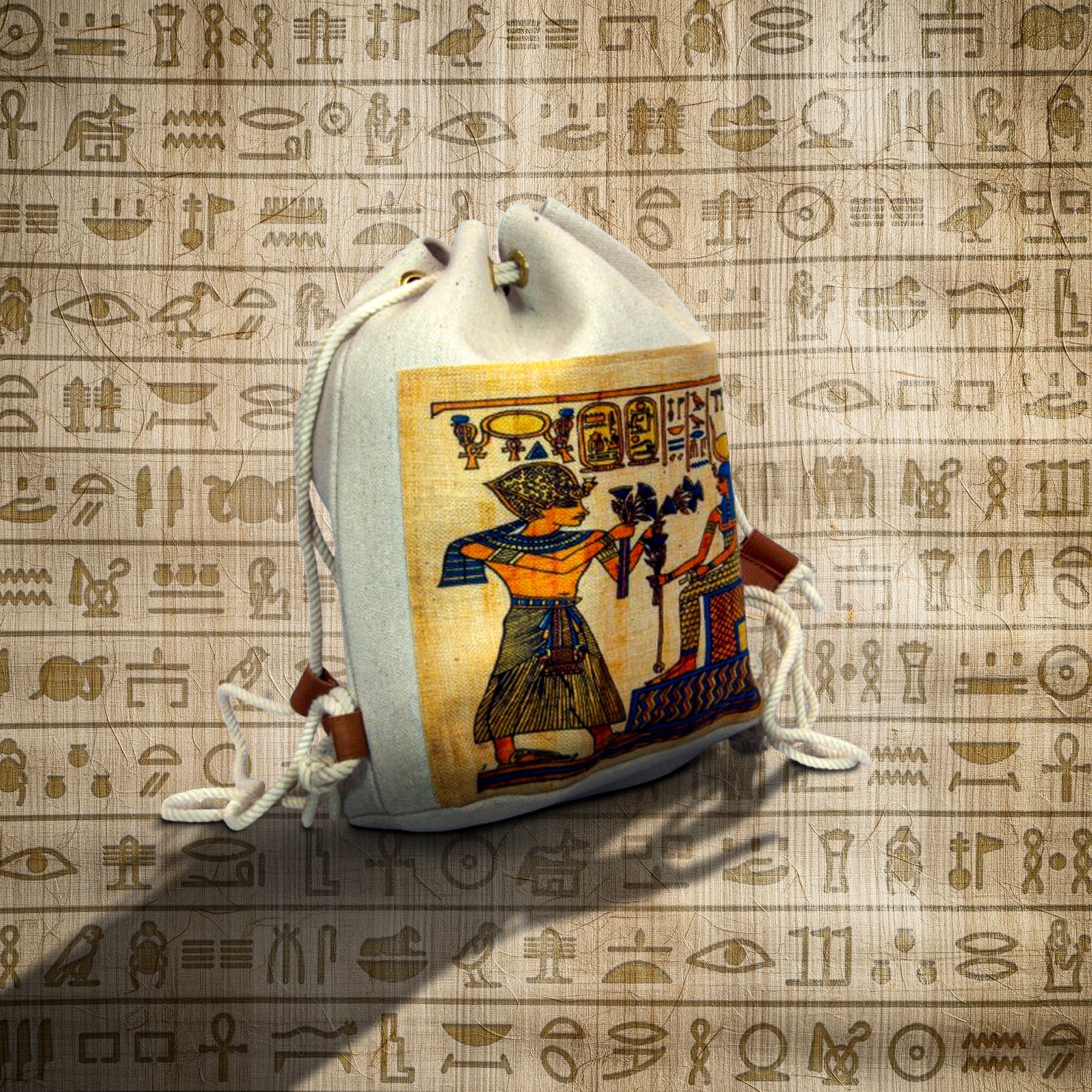 Embroidered Tut Ankhamun and Isis Backpack